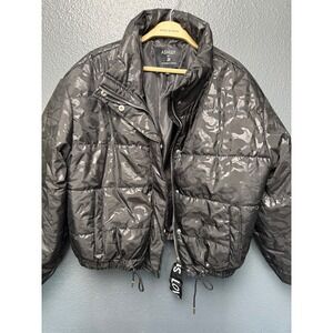 Ashley By 26 International Black Camouflage Puffer Jacket
